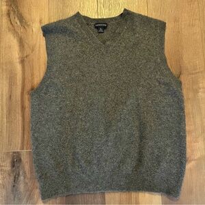 Lands End Soft Cashmere Sweater Vest Charcoal Gray Mens Size XL Grandpa